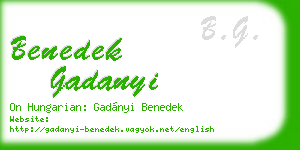 benedek gadanyi business card