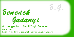 benedek gadanyi business card